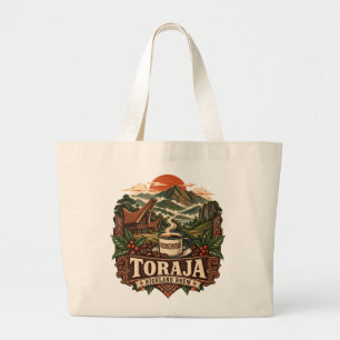 Toraja Highland Brew Vintage Indonesischer Kaffee Jumbo Stoffbeutel