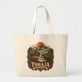 Toraja Highland Brew Vintage Indonesischer Kaffee Jumbo Stoffbeutel