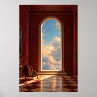 Torbogen zum goldenen Himmel - Surrealistische Kun Poster