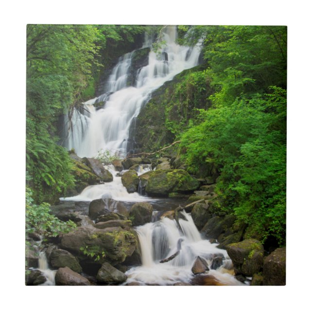 Torc-Wasserfall Szene, Irland Fliese (Vorderseite)