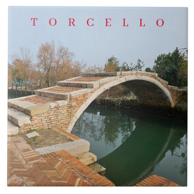 Torcello Devil's Bridge View Keramik Fliesen (Vorderseite)