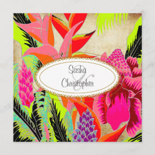 Torch Ginger+heliconia/Luau Hochzeit Einladung