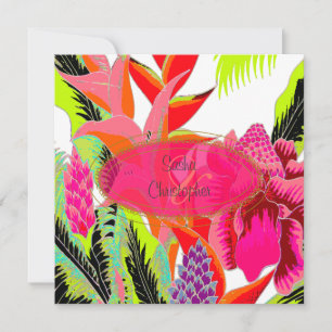 Torch Ginger+heliconia/Luau Hochzeit Einladung