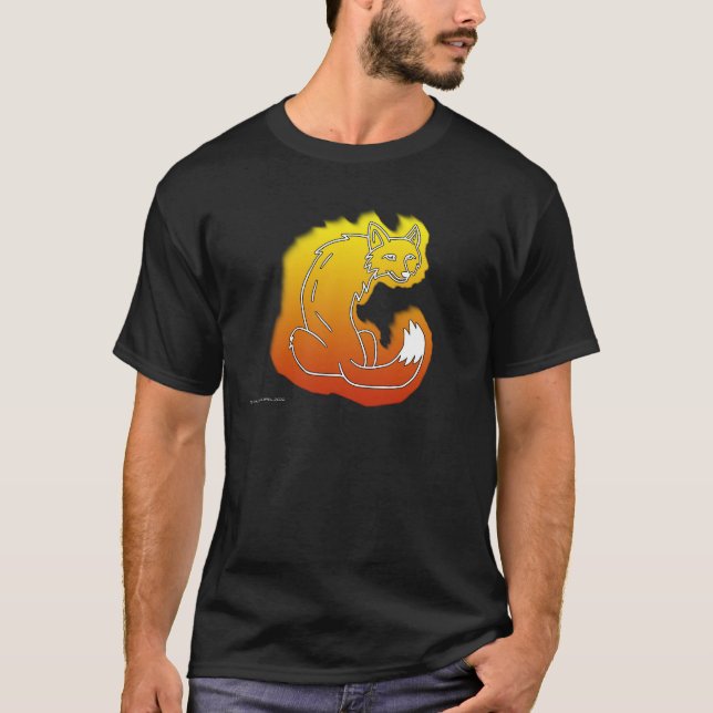 Torch Schwanz Radio Show Fire on Black T - Shirt (Vorderseite)