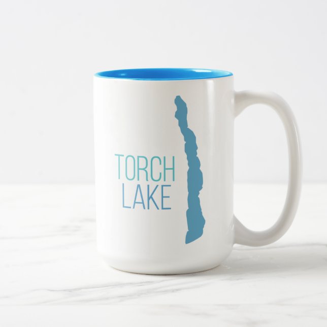 Torch See, Kalkaska County, Michigan Zweifarbige Tasse (Rechts)
