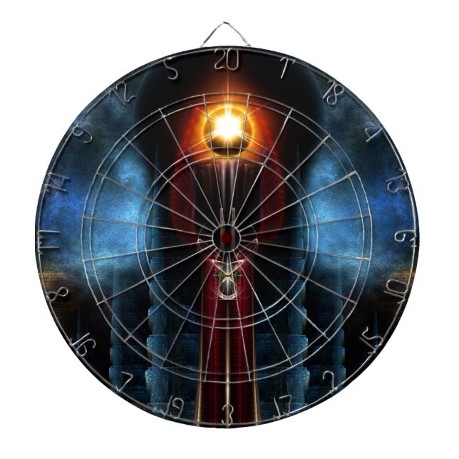 Torch Stone Tower Fraktal Art Dartscheibe (vorne)