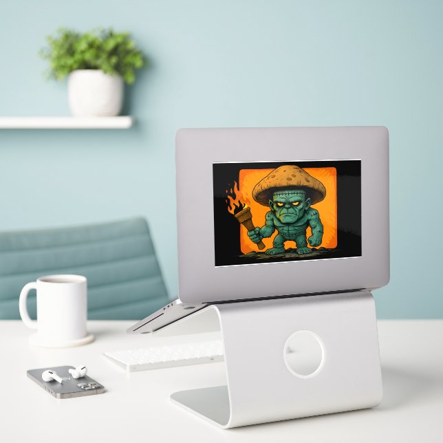 Torch & Temper – Mushroom Beast Design Aufkleber (Laptop auf Schreibtisch)