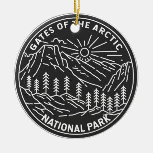 Tore des Arktischen Nationalparks Alaska Monoline Keramik Ornament