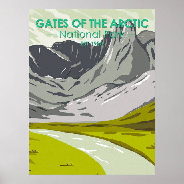 Tore des Arktischen Nationalparks Alaska Vintag Poster (Vorne)