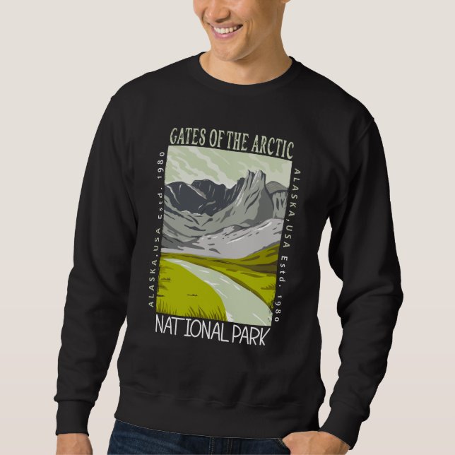 Tore des Arktischen Nationalparks Retro gestört Sweatshirt (Vorderseite)