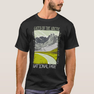 Tore des Arktischen Nationalparks Retro gestört T-Shirt