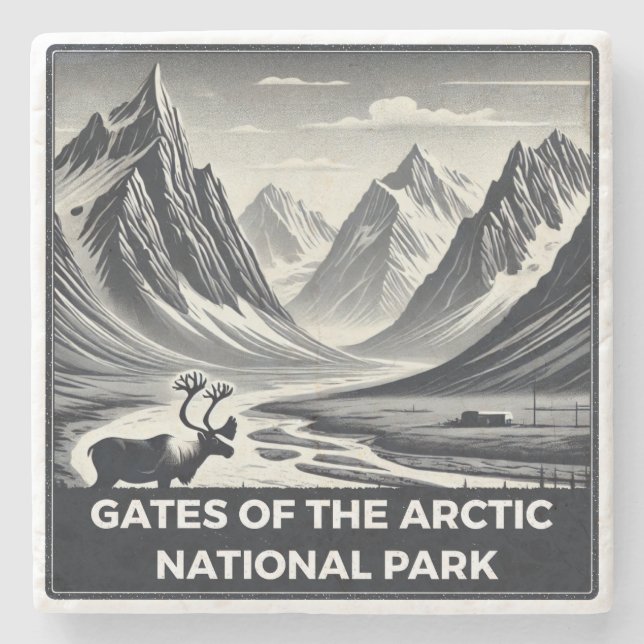 Tore des Arktischen Nationalparks Steinuntersetzer (Vorderseite)