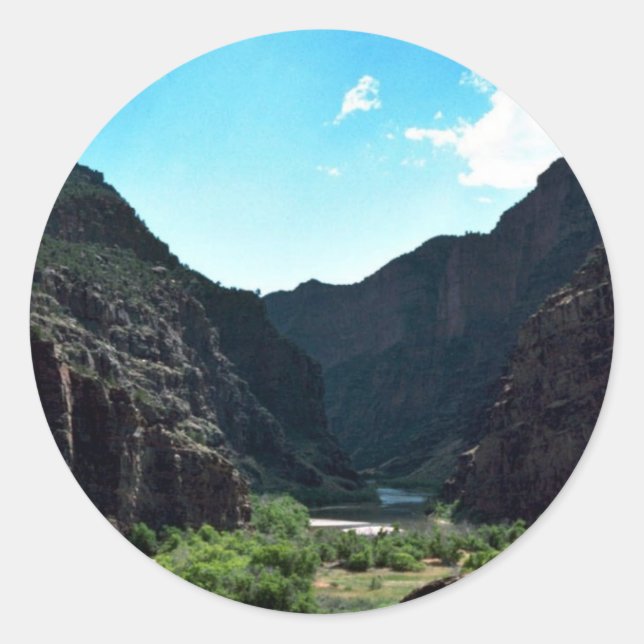 Tore des Nationaldenkmals Lodore Dinosaur Runder Aufkleber (Vorderseite)