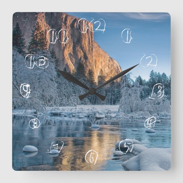 Tore in Yosemite Quadratische Wanduhr (Vorderseite)