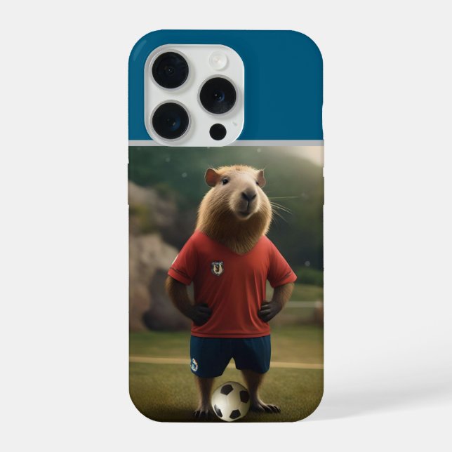 "Torerschütze Capybara: Der ultimative Fußballstar iPhone Hülle (Rückseite)