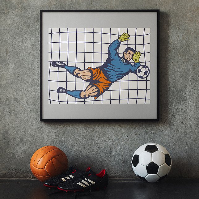Torfußballtorwart beim Tauchen Poster (Von Creator hochgeladen)