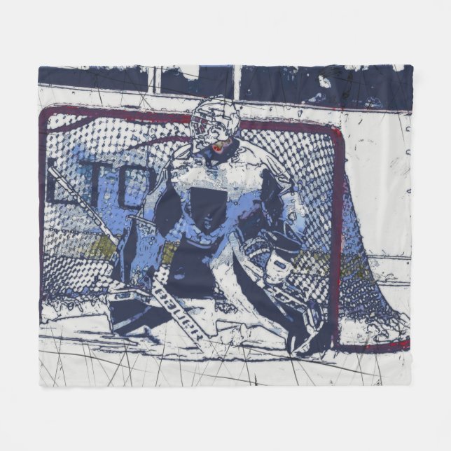 Torhüter - Eishockey-Goalie Fleecedecke (Vorderseite (Horizontal))