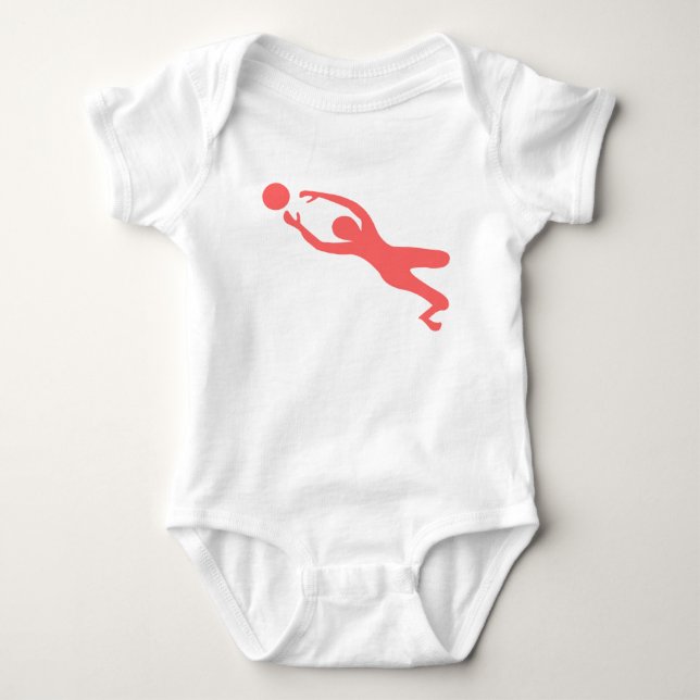 Torhüter - tropisches Rosa Baby Strampler (Vorderseite)