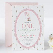 Törichte Gans Pink Florale Erster Geburtstag