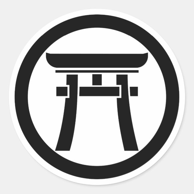 Torii im Kreis Runder Aufkleber (Vorderseite)