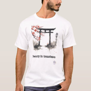 Torii-Tor-Sakura-Wasserfarben-Kunstwerk T-Shirt