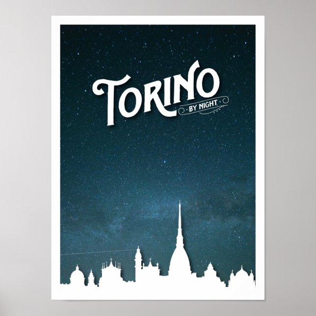 Torino bei Nacht - Skyline - Poster (Vorne)