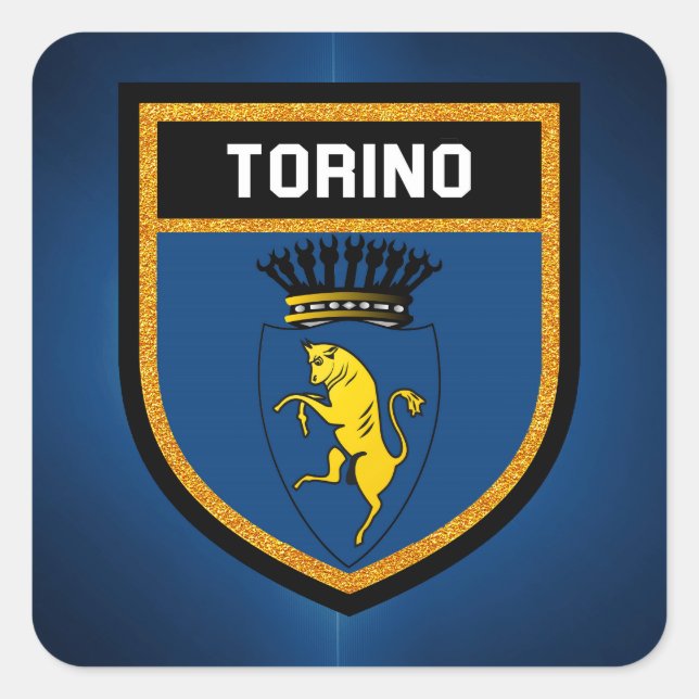Torino-Flagge Quadratischer Aufkleber (Vorderseite)