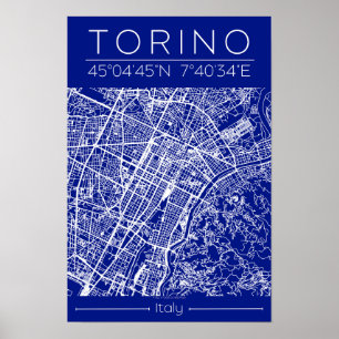 Torino Stadtplanposter – Architektonischer Grundri Poster