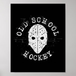 Tormaske im alten Stil für Eishockey Poster