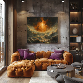 Tormenta Cósmica: Impresionista y Surrealista Poster