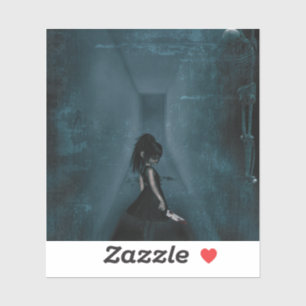 Tormented Gothic Girl Aufkleber