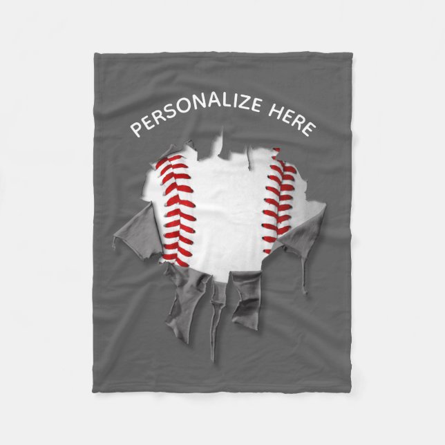 Torn Baseball Fleece Blanket (Vorderseite)