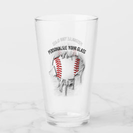 Torn Baseball (Personalisiert) Glas
