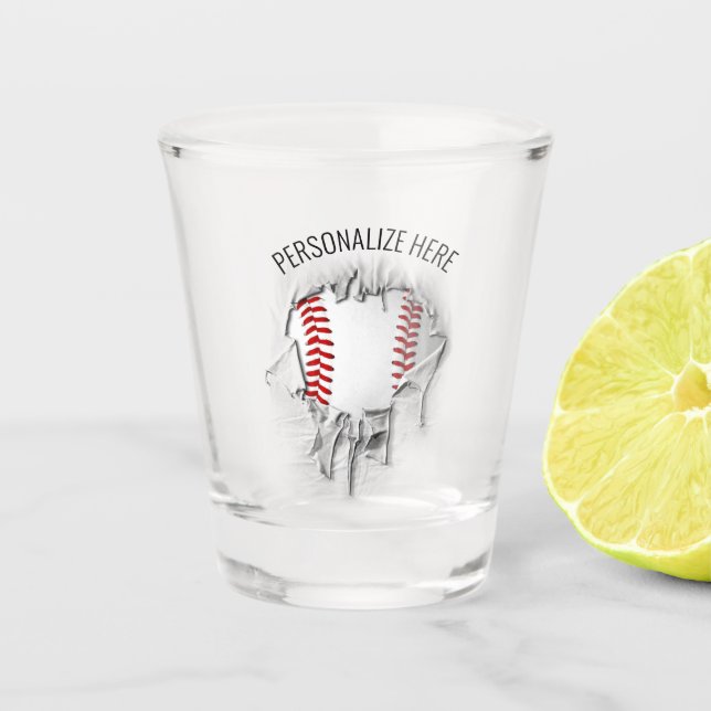 Torn Baseball Shot Glass Schnapsglas (Vorderseite)