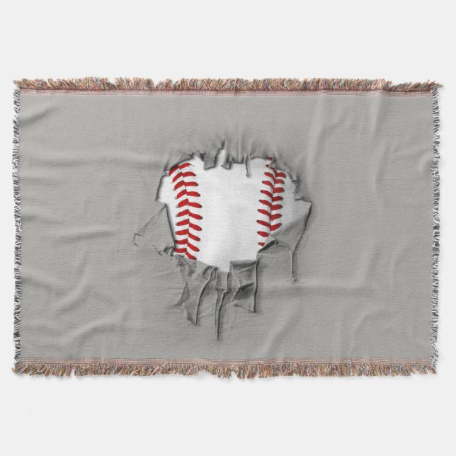Torn Baseball Throw Blanket Decke (Vorderseite)