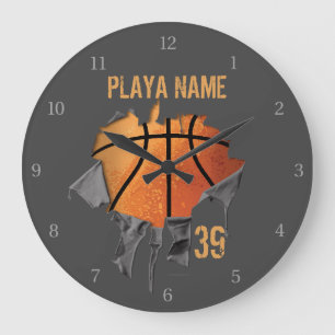 Torn Basketball Große Wanduhr