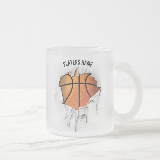 Torn Basketball Mattiert Glass Kaffee Tasse (Rechts)