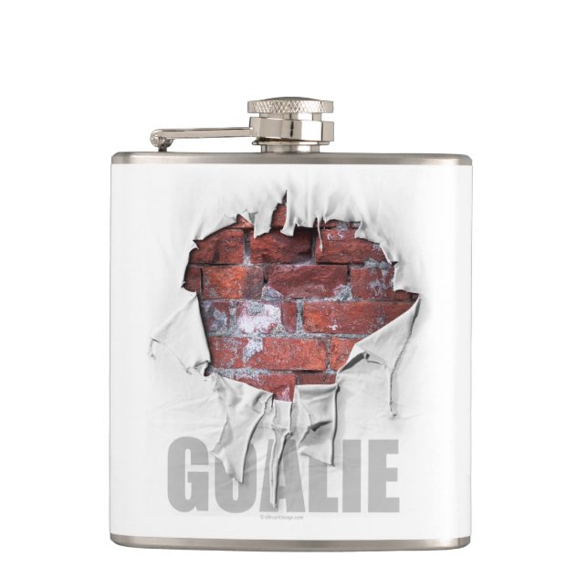 Torn Brick Wall Goalie (Hockey) Flachmann (Vorderseite)