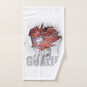 Torn Brick Wall Soccer Goalie Badehandtuch Set