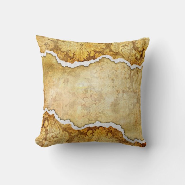 Torn Decorative Paper Throw Kissen (Vorderseite)