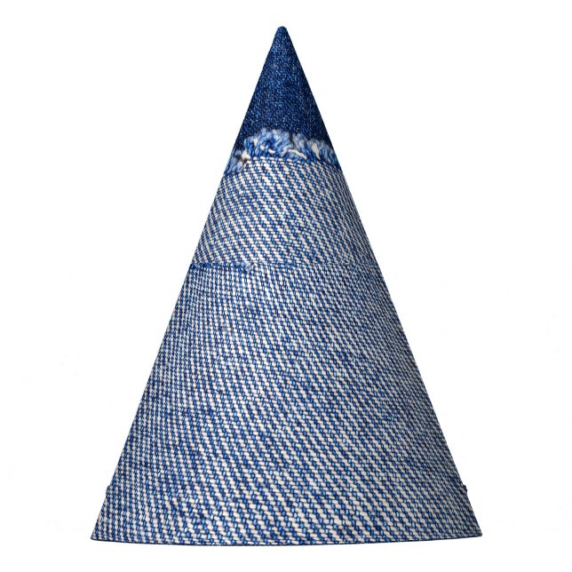 Torn denim: blauer Jeans Stoff. Partyhütchen (Vorderseite)