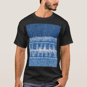 Torn Denim: Doppelblauer Jeans Frame T-Shirt