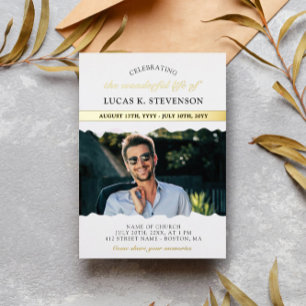 Torn Edges Foto Gold Foil Lebensgefeierung Folieneinladung