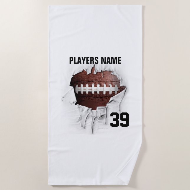 Torn Football Beach Handtuch (Vorderseite)