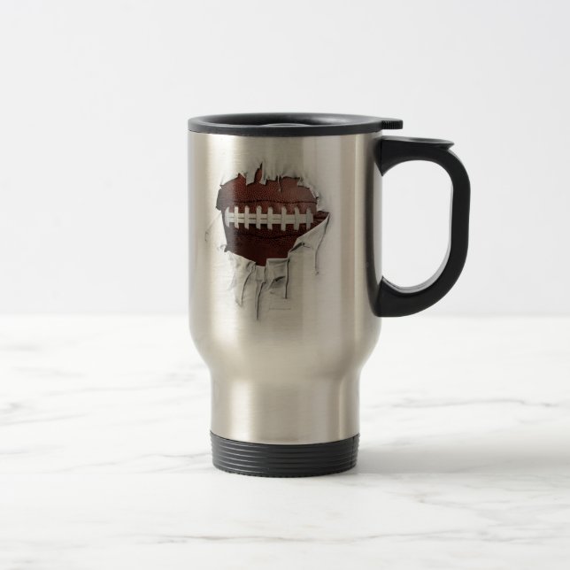 Torn Football Travel Mug Reisebecher (Rechts)