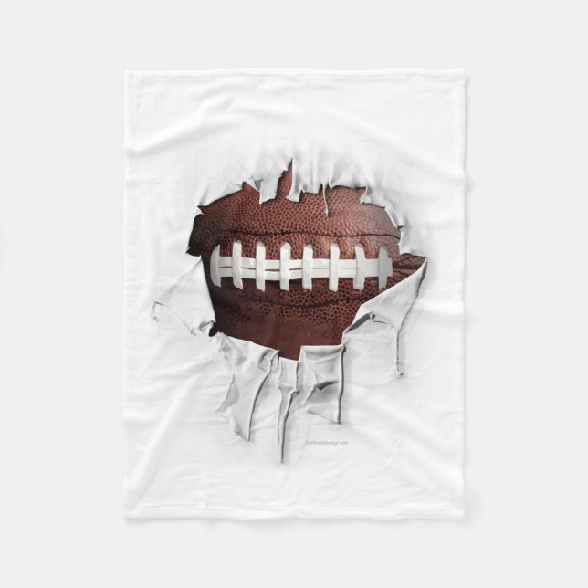 Torn Football White Fleece Blanket (Vorderseite)