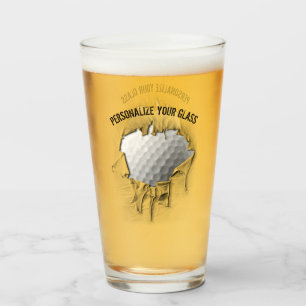 Torn Golf Ball (Personalisiert) Glas