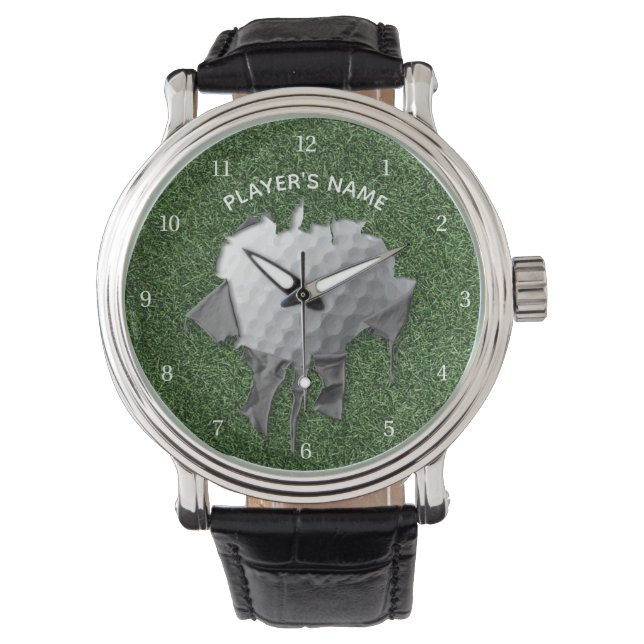 Torn Golf Ball Wristwatch Armbanduhr (Vorderseite)