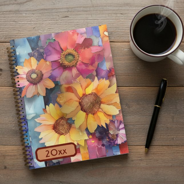 Torn Paper Collage Blume 20XX Spiralplaner Planer (Von Creator hochgeladen)