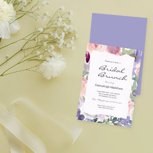 Torn Paper Lilac Floral Wasserfarben Bridal Brunch Einladung